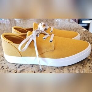 Sun + Stone Men's Kiva Casual Lace Up Sneakers Mustard (100120863) Size 11 NEW